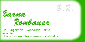 barna rombauer business card
